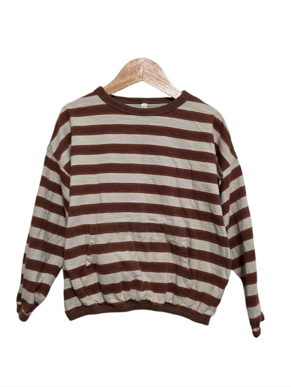 Rylee + Cru Relaxed Set in Brown/Cream Stripe Size 4-5Y